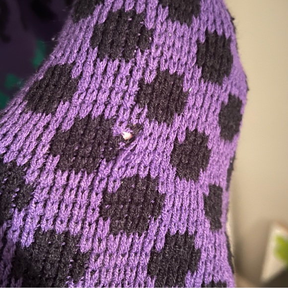 ❤️Knit sweater polka dot pattern purple black green - Picture 4 of 11